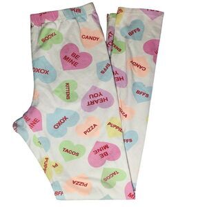 fabkids Valentines Conversational Heart Leggings
